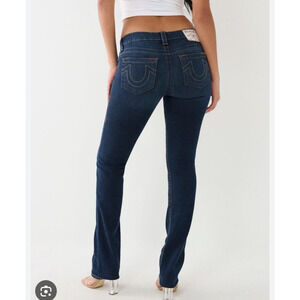NEW True Religion Billie Straight Leg Jeans Size 27 Dark Wash Mid Rise